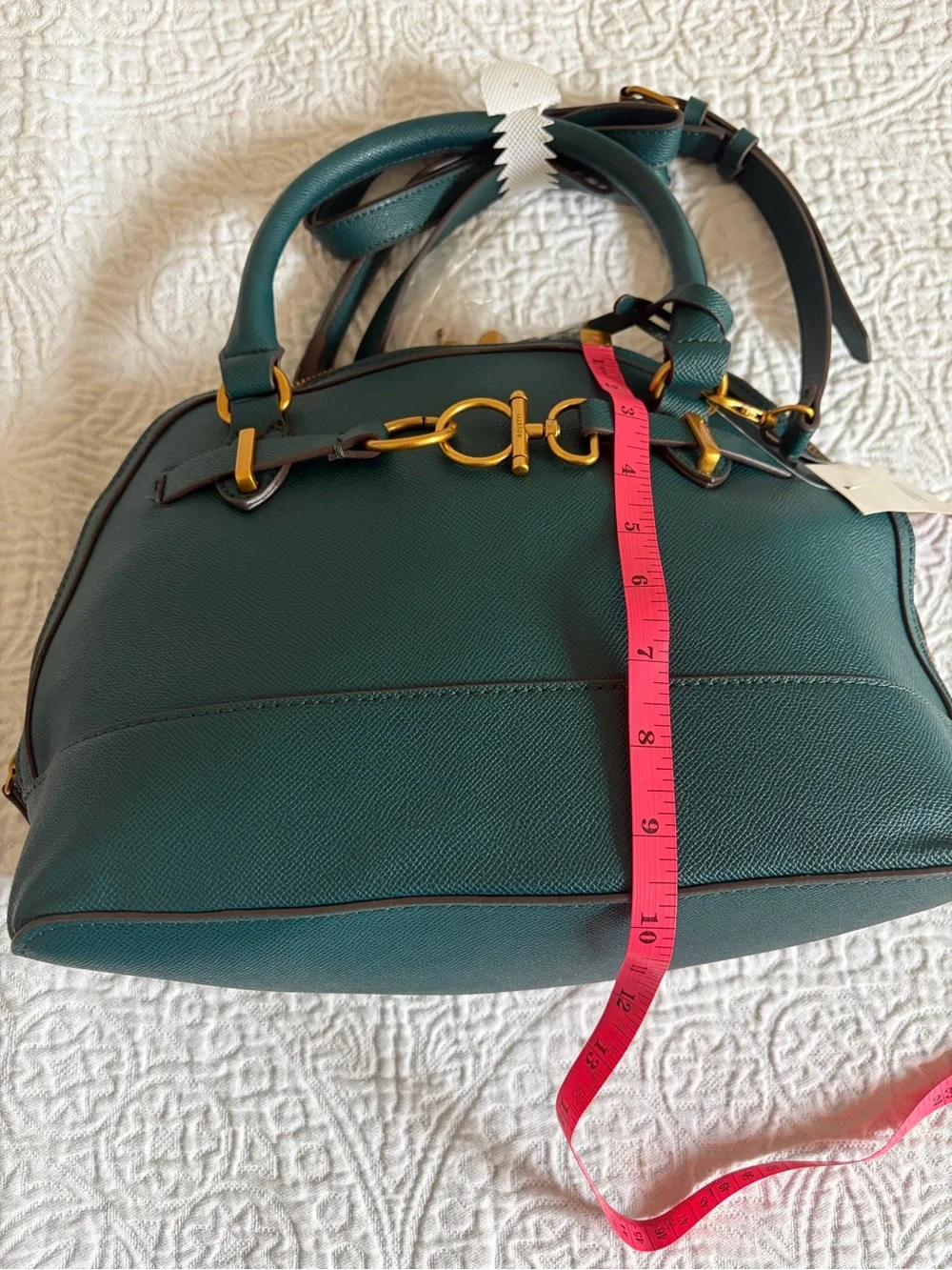 NWT The Rosetti Ava Dome Satchel in Dark Teal with Gold Hardware